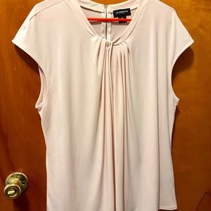Women's Liz Caliborne Blush Pink Blouse with zip upper back size XXL